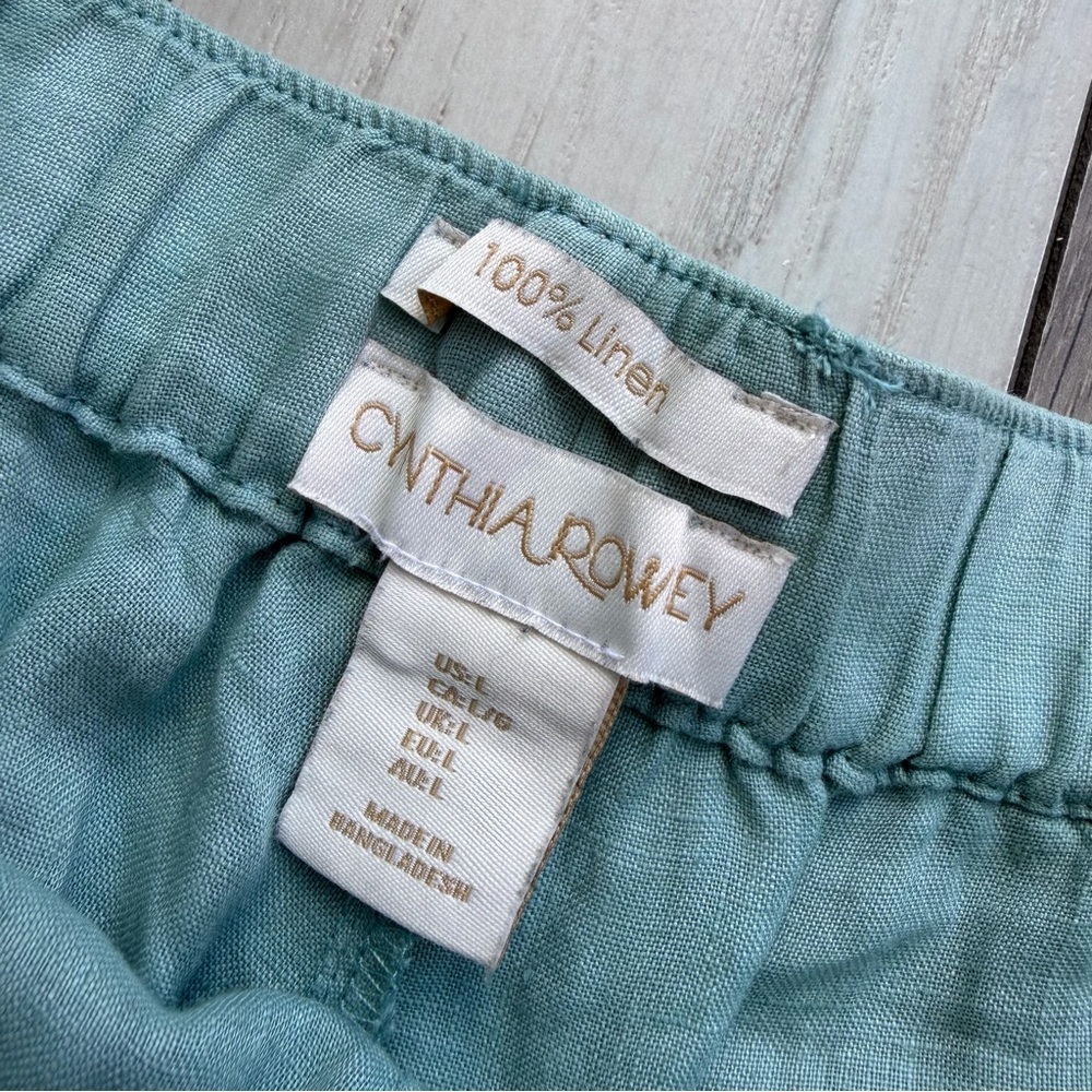 Cynthia Rowley 100% Linen Wide Leg Cropped Pants - Picture 2 of 5